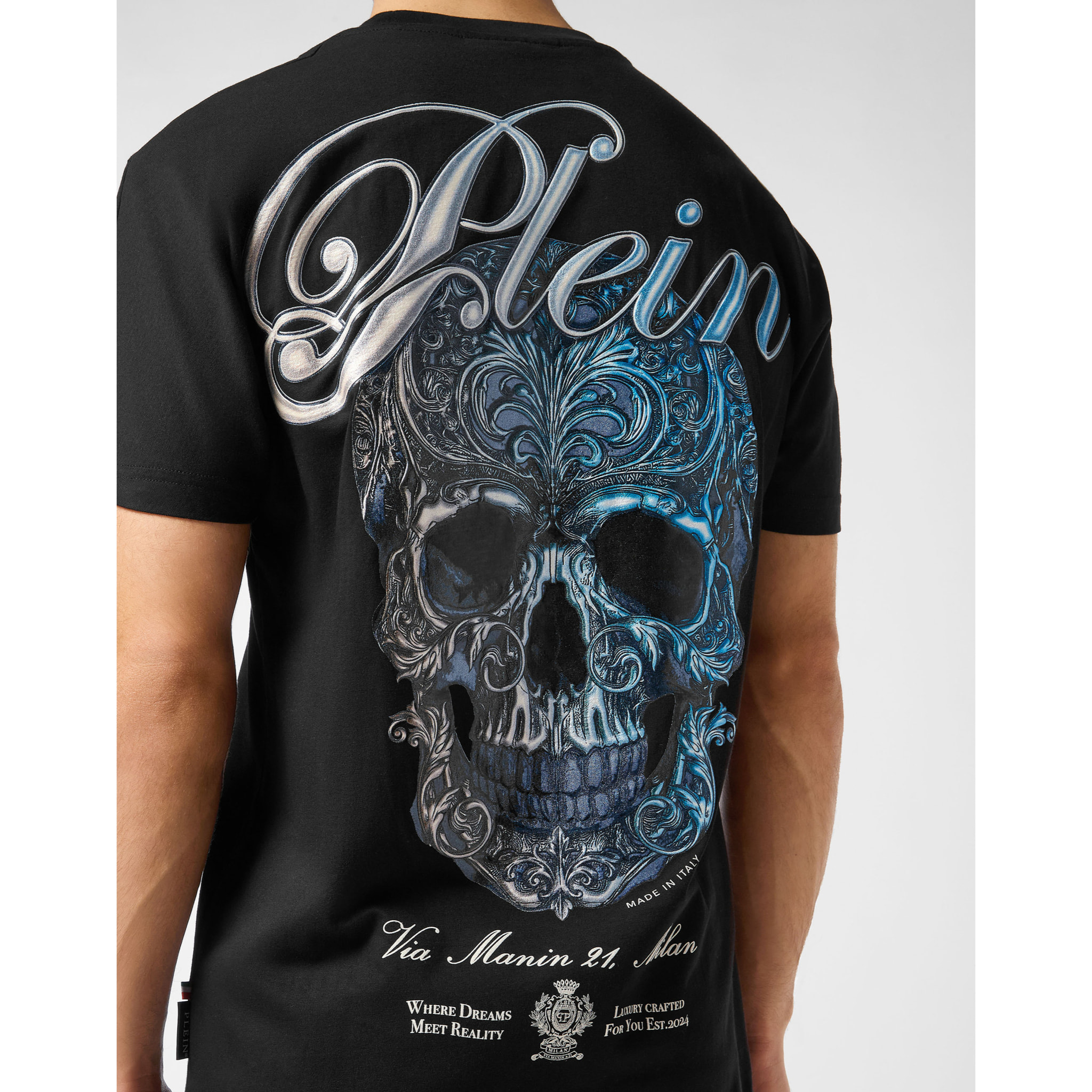 PHILIPP PLEIN Camiseta de cuello redondo y manga corta SKULL