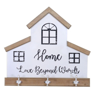 Appendino in legno e metallo breslavia da 3 posti bianco cm60x56x7,5