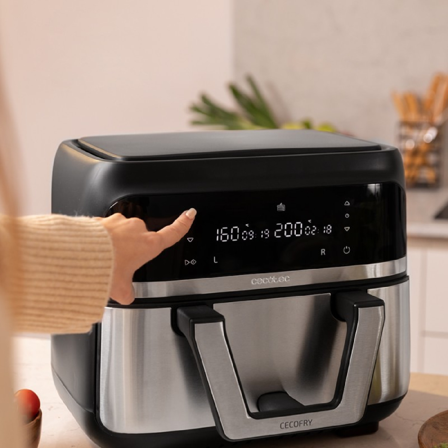 Cecotec Freidora de Aire sin Aceite de 9 L Cecofry Dual 9000 Air Fryer. 2850 W D