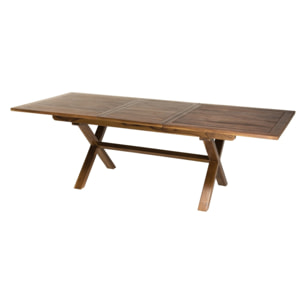 MAEVA - Table de jardin 8/10 personnes - rectangulaire pieds croisés extensible 180/240x100cm en bois teck huilé