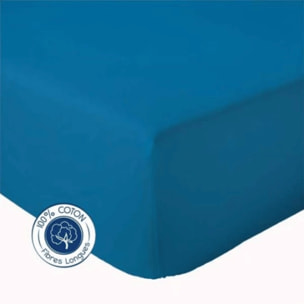 Drap Housse coton bonnet 23 cm fabriqué en France - Bleu Encre