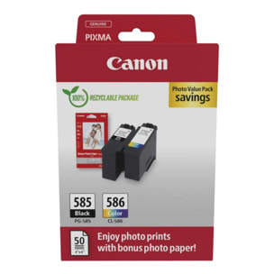 Cartouche d'encre CANON Pack de 2 Originales PG-585/CL-586 Noir et Couleur - 4106C004