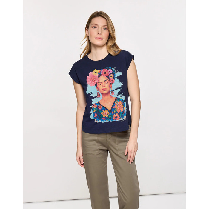 Camiseta Estampada Azul Marino - Freya