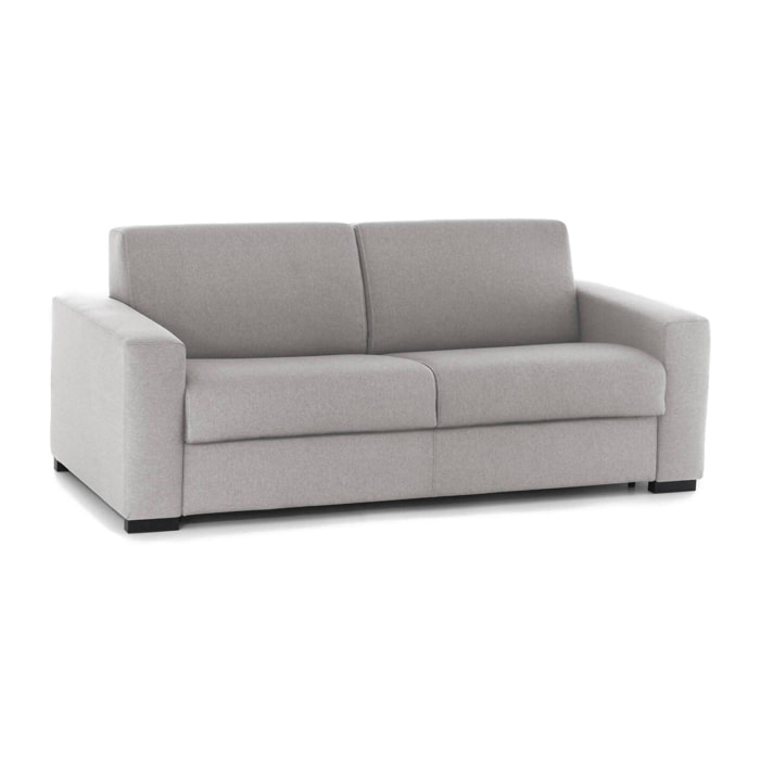 Divano Letto Algisa, Divano a 2 posti Large, 100% Made in Italy, Sofà Soggiorno con apertura girevole, in tessuto imbottito, con Braccioli slim, Cm 180x95h90, Grigio