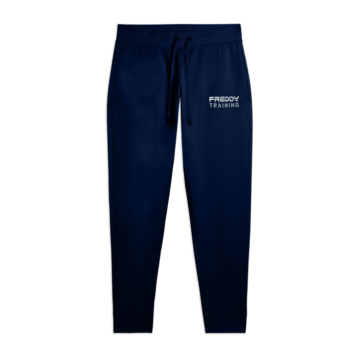 Pantaloni slim cropped con fondo in costina