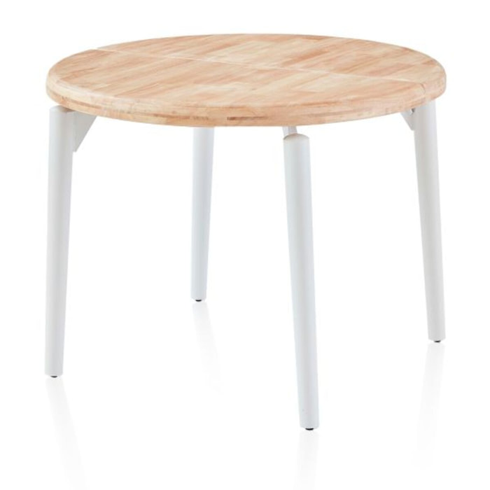 Mesa redonda extensible Padma Blanco - Roble