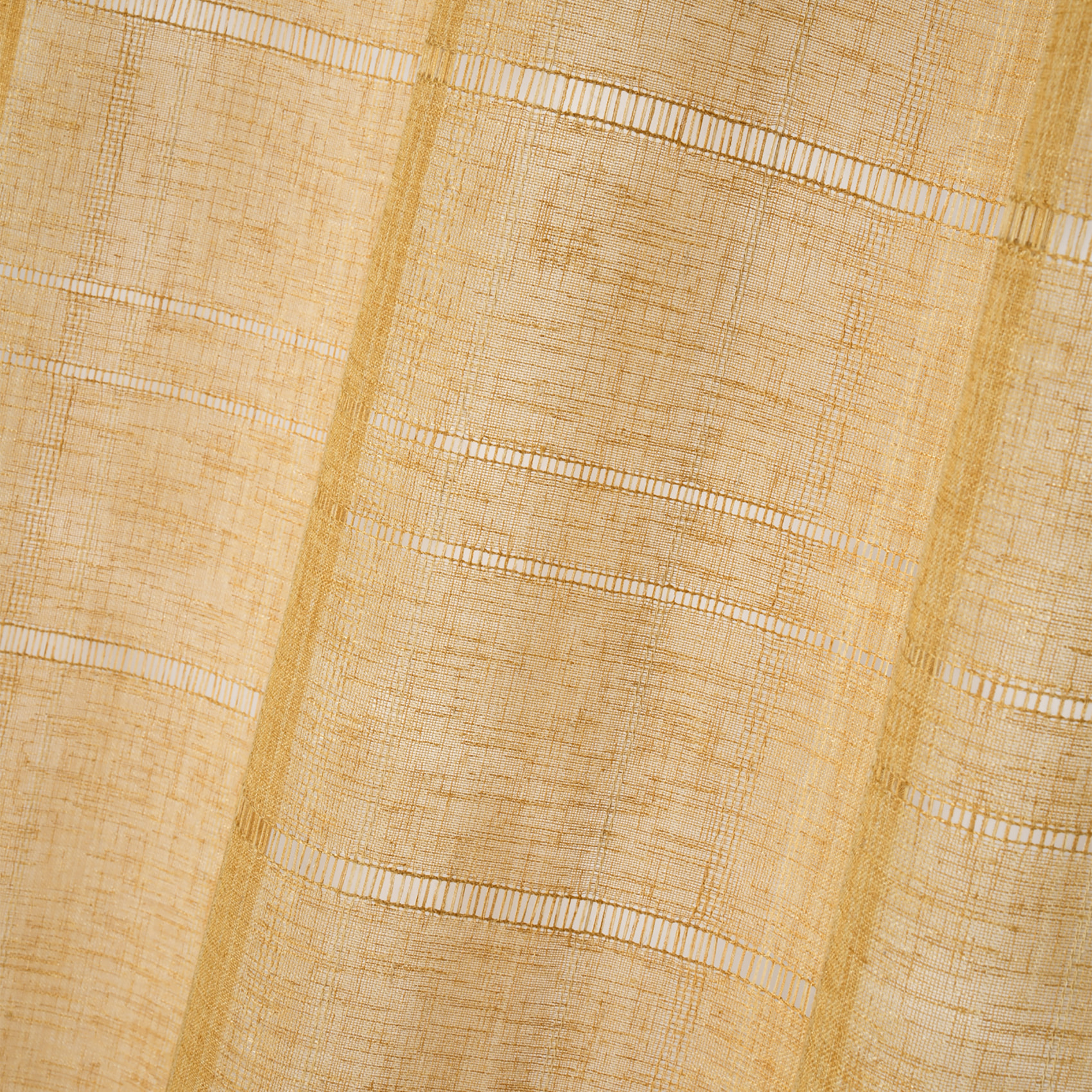 Voilage ajouré à oeillets  - Effet matière - Jaune moutarde