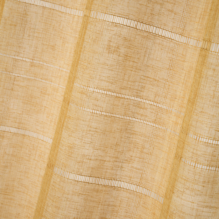 Voilage ajouré à oeillets  - Effet matière - Jaune moutarde