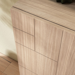 Zapatero Bergen melamina nogal claro patas negro 87x90x27 cm