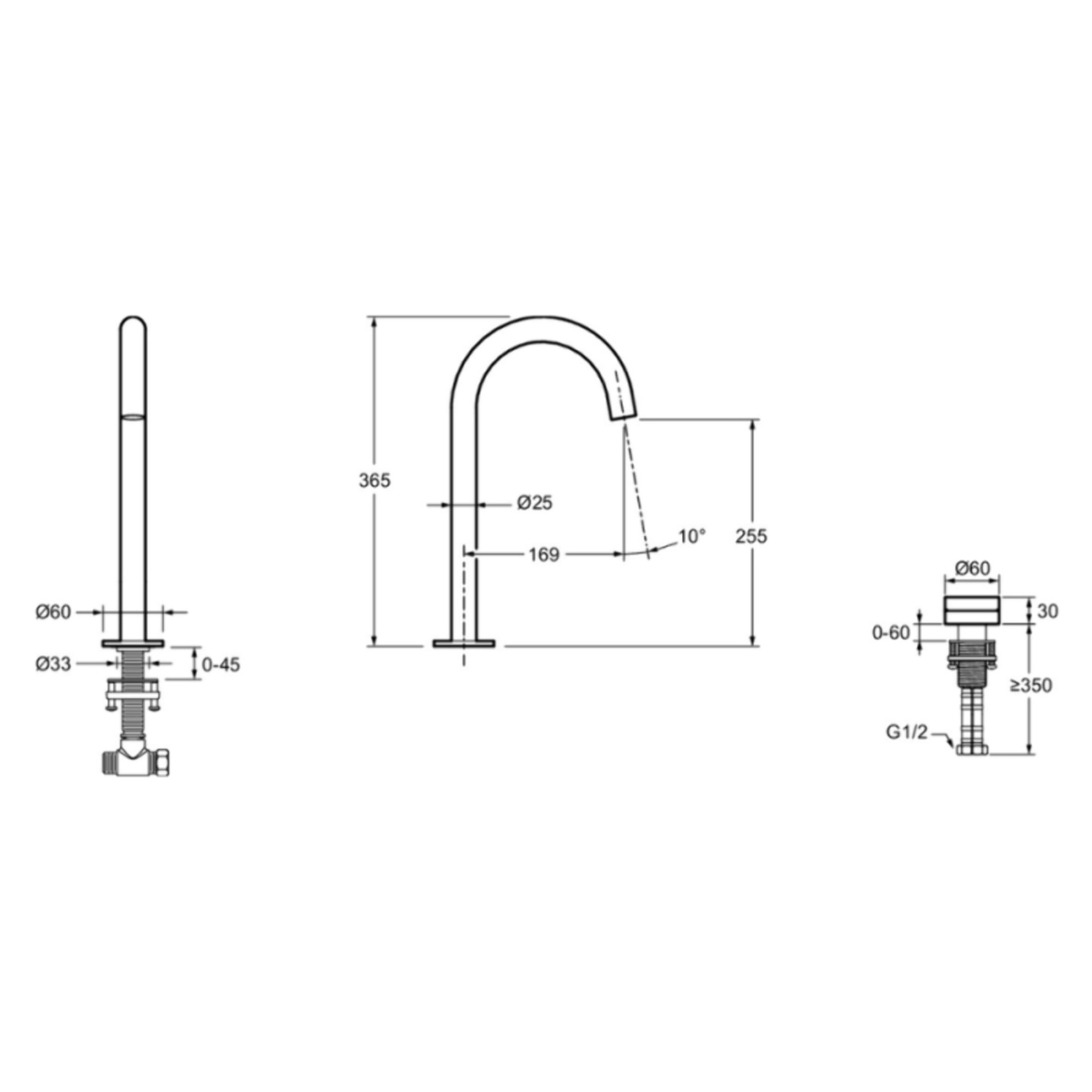 Mitigeur lavabo 2 trous XL Grands Boulevards Noir mat
