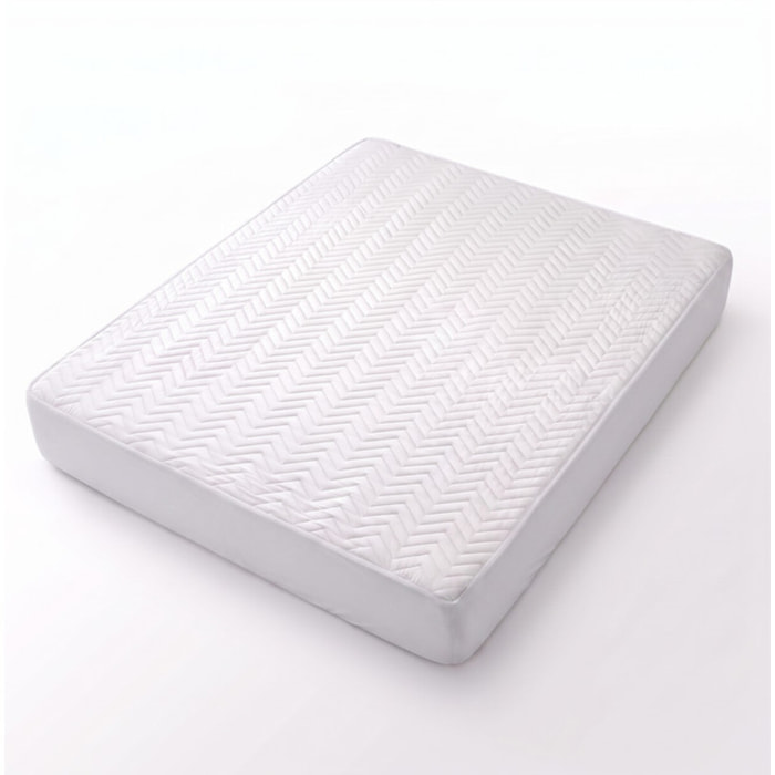 Coprimaterasso Intrecci Trapuntato con Angoli in Microfibra con Imbottitura in Poliestere