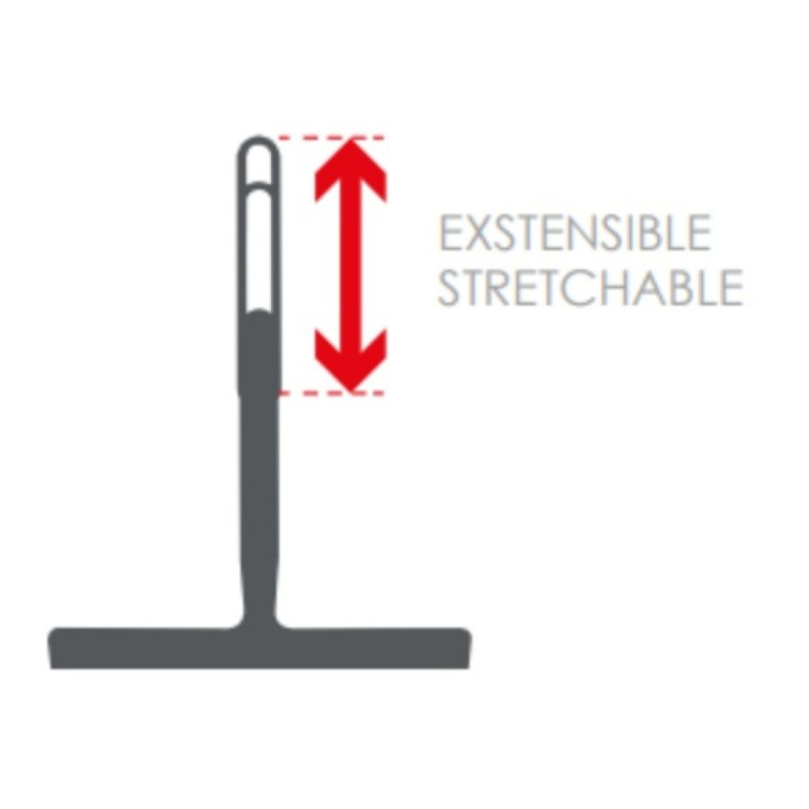 Raclette à  vitres - Manche extensible 24 à  30cm - Gris MSV