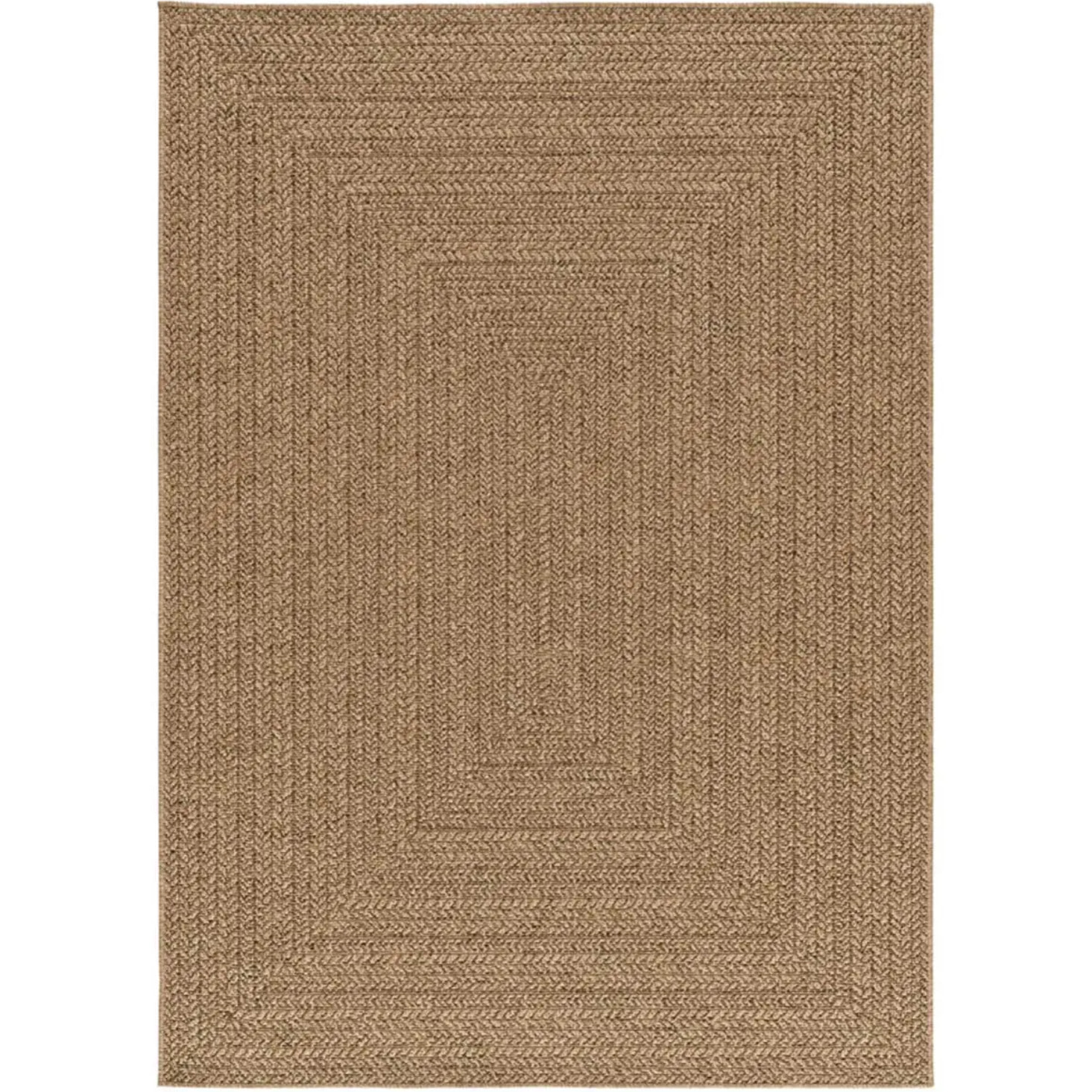 ACRA Alfombra de exterior efecto yute color natural, varias medidas disponibles.