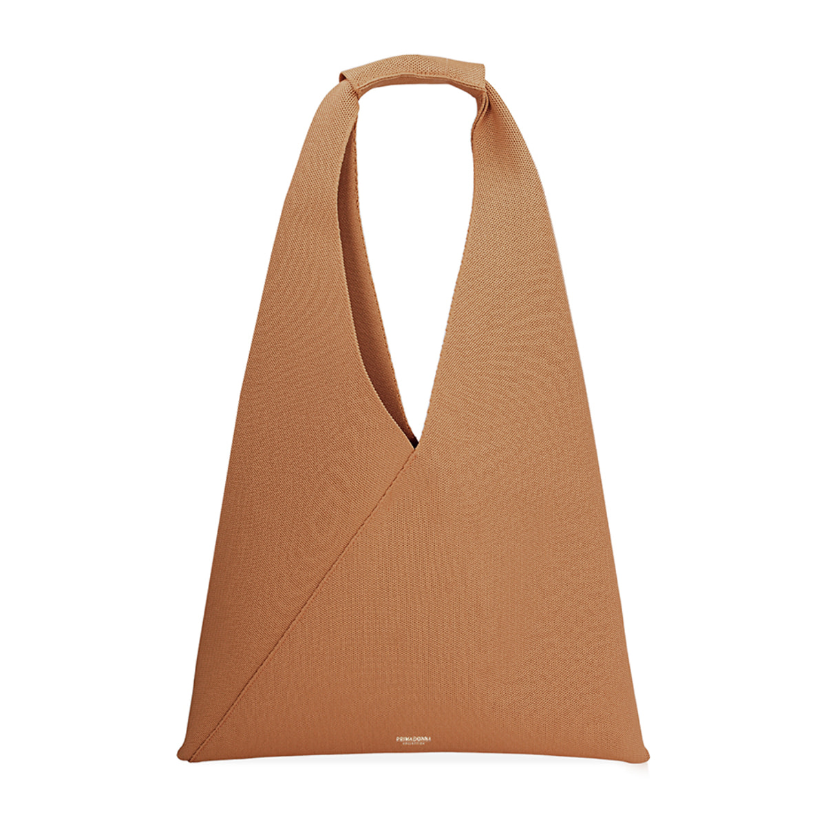 Borsa a spalla donna marrone in tessuto