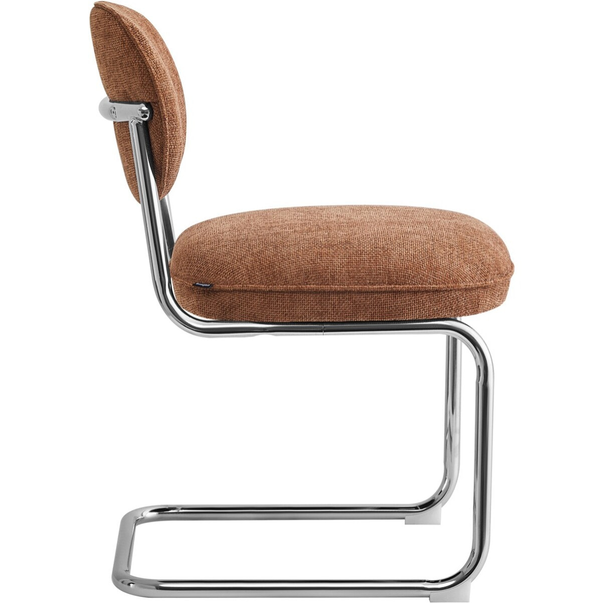 Lot de 2 chaises de salle à manger chromées en tissu chenille - LOU