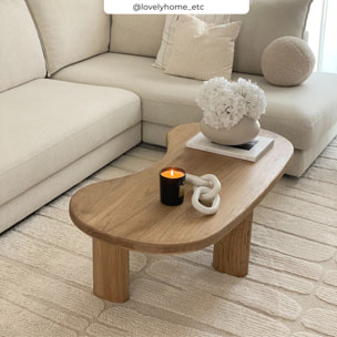 Table basse organique en bois massif de mindi - Brandan