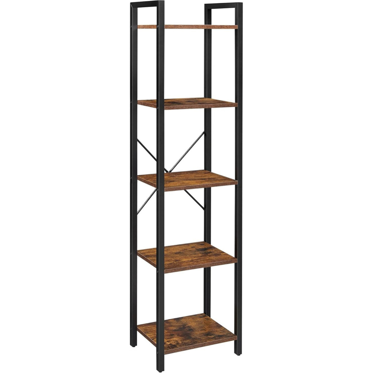Libreria a colonna loft industriale in acciaio e legno rustico
