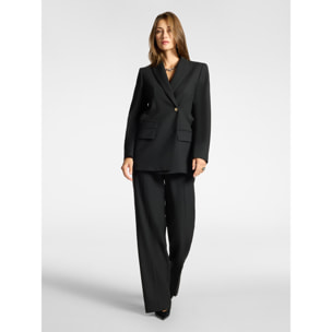 Elena Mirò - Blazer sartoriale in twill misto lana - Nero