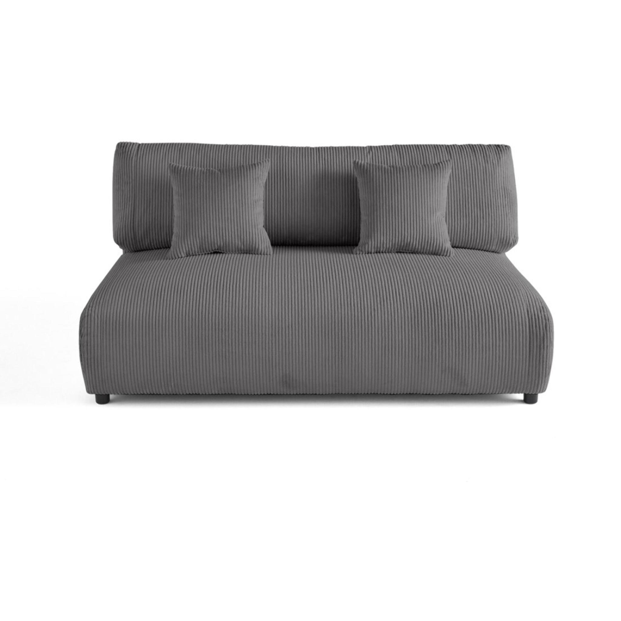 Garance - module d'assise 3 places - en velours côtelé - Gris foncé