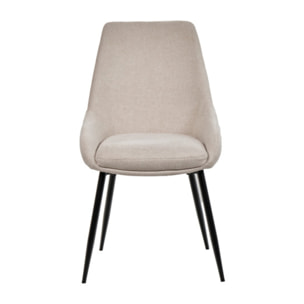 Chaise en tissu avec pieds fins en métal noir - 4 coloris - MONDO