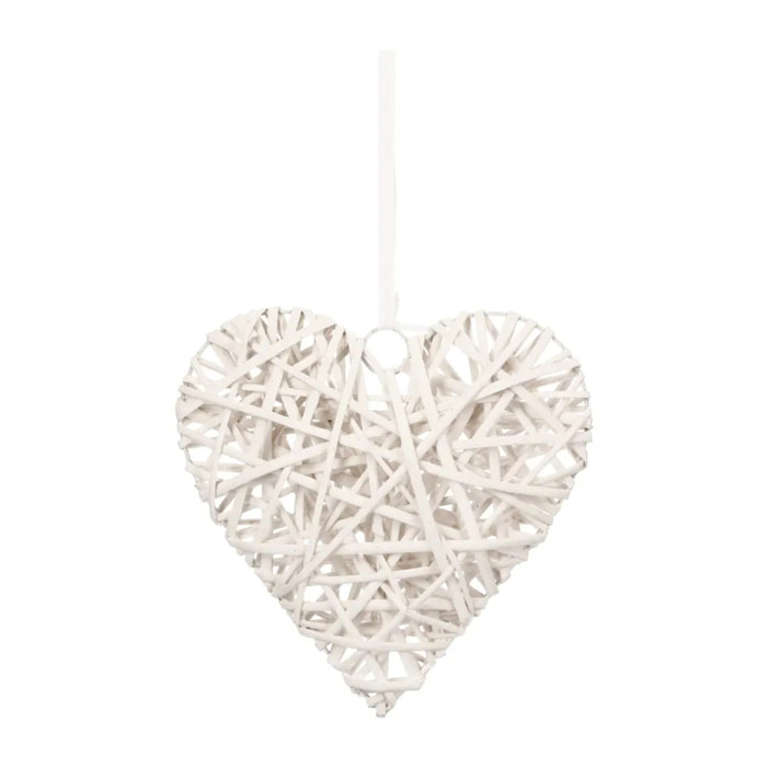 Déco murale "Coeur" - osier - D25 cm