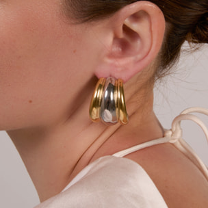 Pendientes Darsean acabado oro 18k y plata