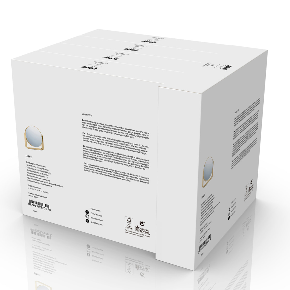 Miroir de table avec grossissement 5 x Ume Gris clair