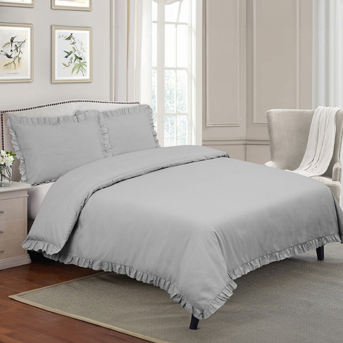 Intrecci – Parure copripiumino Frill in puro cotone Matrimoniale