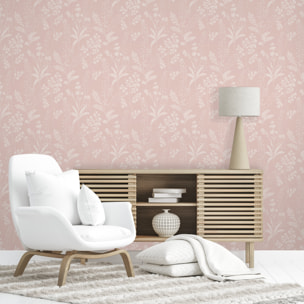 Papier peint botanique tropical fond ocre doré