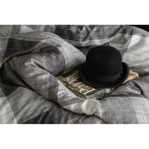 Parure housse de couette 240x220 cm et 2 taies d'oreiller 63x63cm satin de coton imprimé