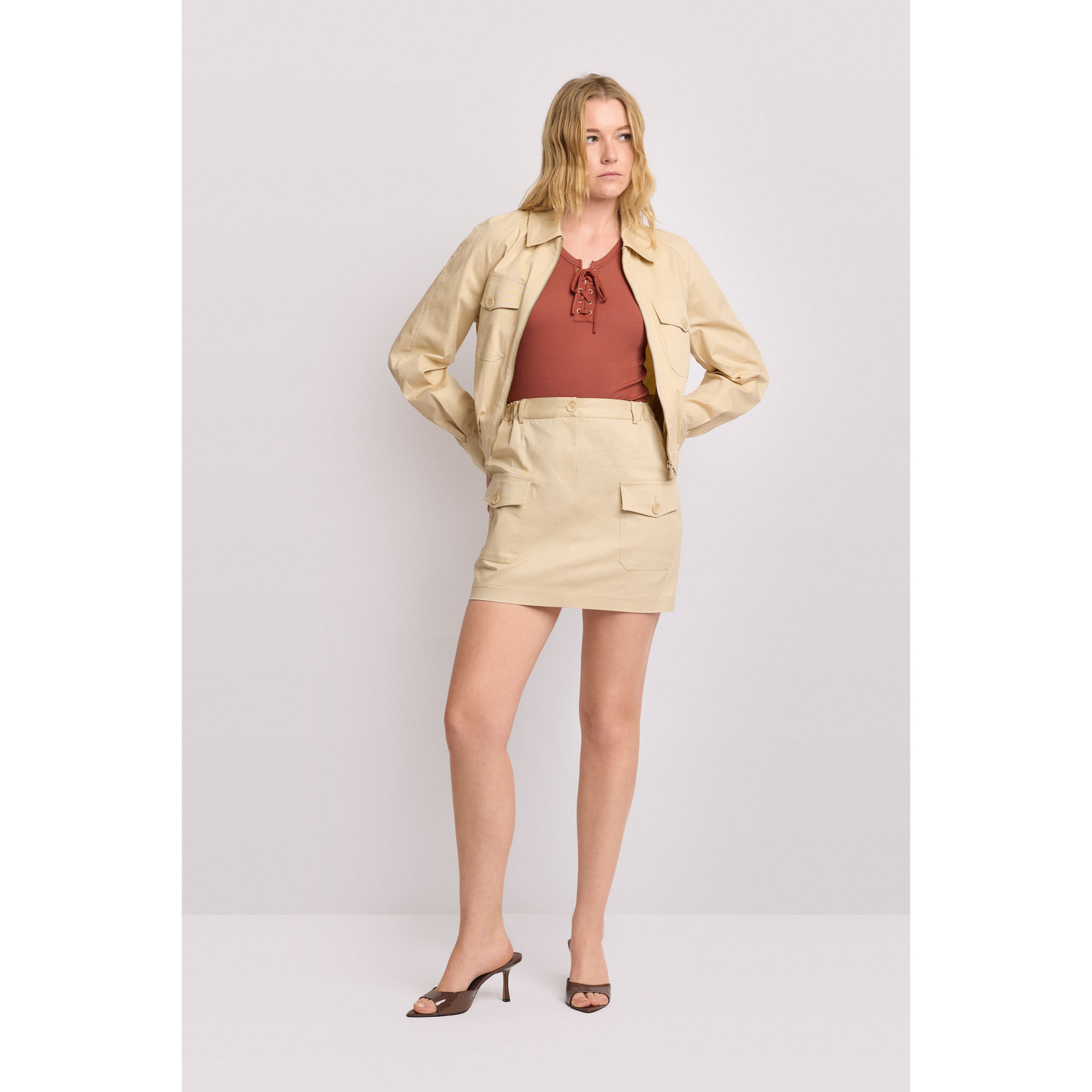 Kocca - Gonna corta in cotone Donna, Tinta unita