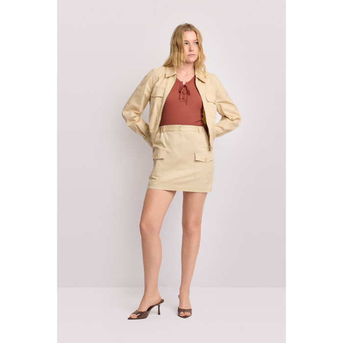 Kocca - Gonna corta in cotone Donna, Tinta unita