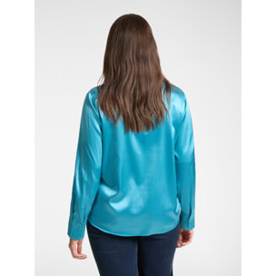 Elena Mirò - Camicia in seta stretch - Azzurro
