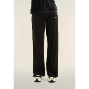 Tuta con zip e collo alto, pantaloni wide leg