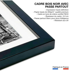 Affiche Paris, Le café parisien Affiche sous cadre noir
