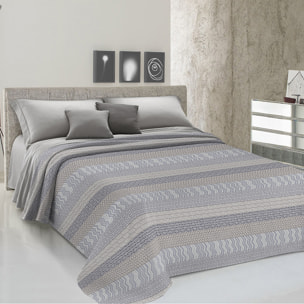 Copriletto di cotone azteco grigio 100% cotone