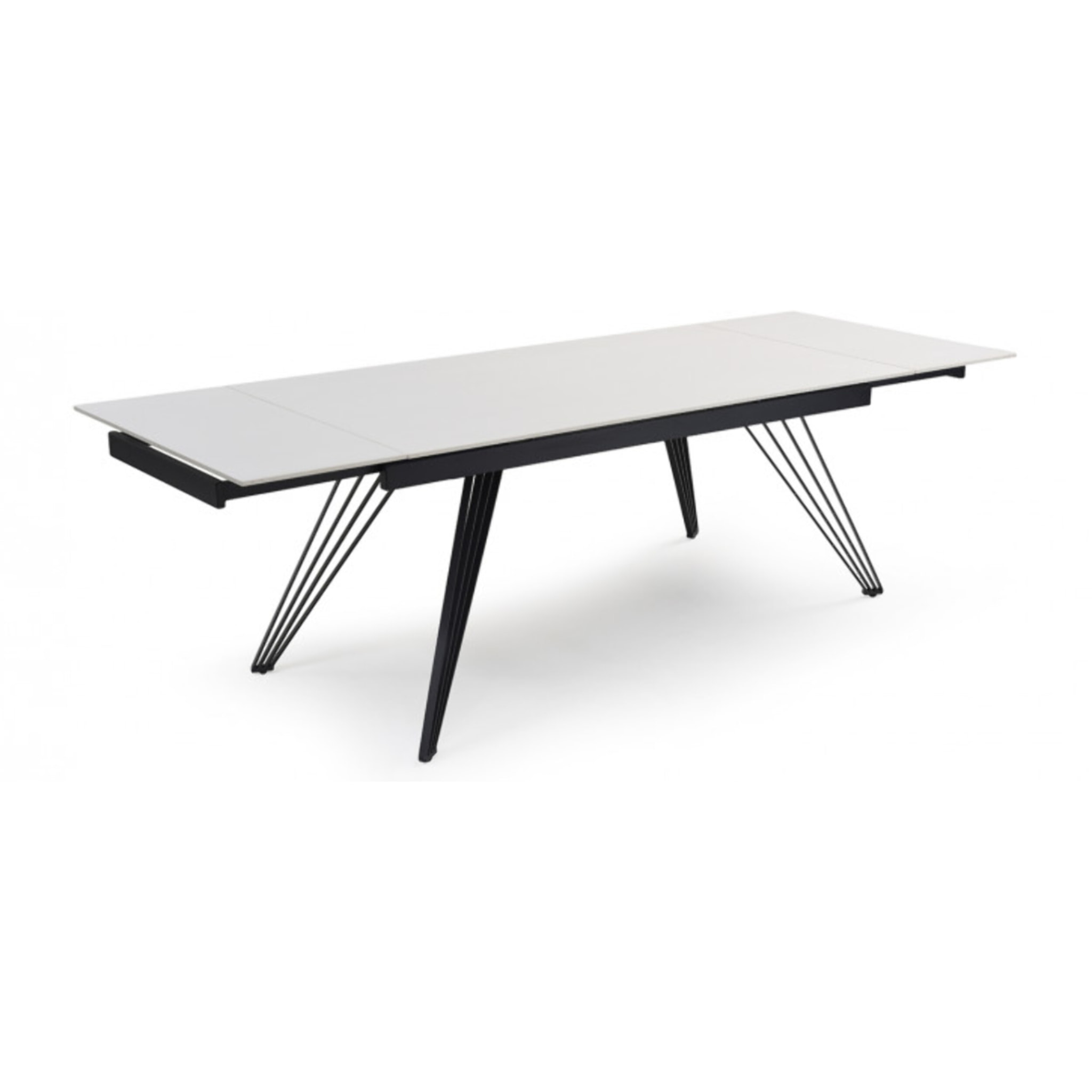 Table extensible en céramique blanc pure L160/240cm - piètement au choix - UNIK