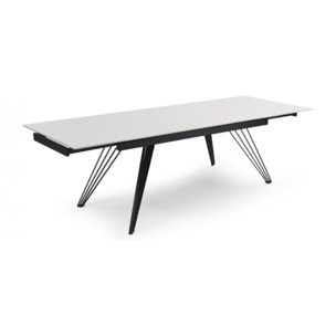 Table extensible en céramique blanc pure L160/240cm - piètement au choix - UNIK