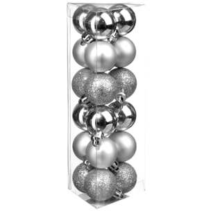 Bola de navidad 30mm x 18 plata.
