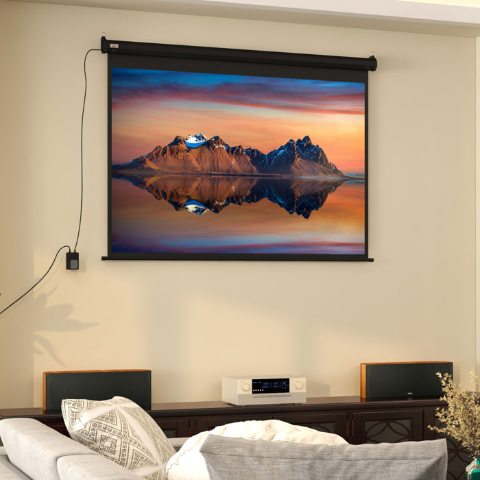 Ecran de projection motorisé home-cinéma format 4:3 84 pouces 171L x 130H cm noir