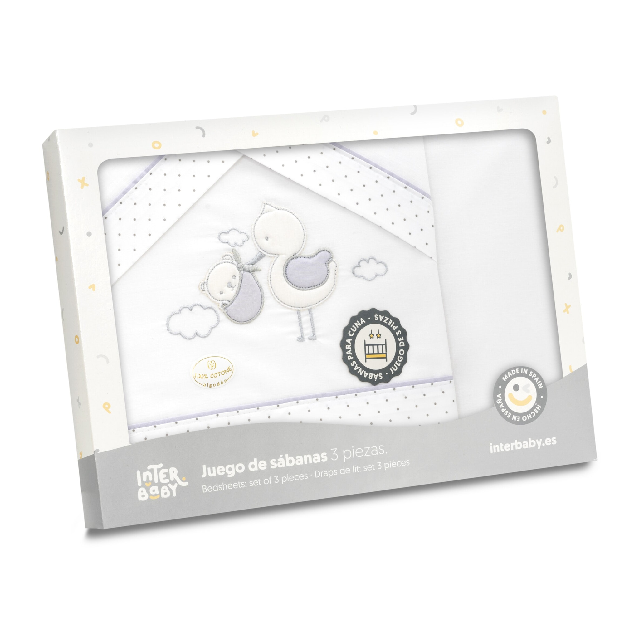 Triptico Minicuna Cigueña Oso Bco/Gris