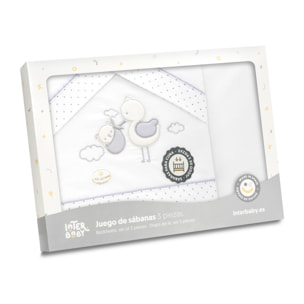 Triptico Minicuna Cigueña Oso Bco/Gris