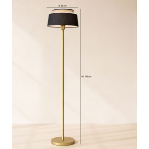 Lampadaire en métal noir et doré h150cm AVERO