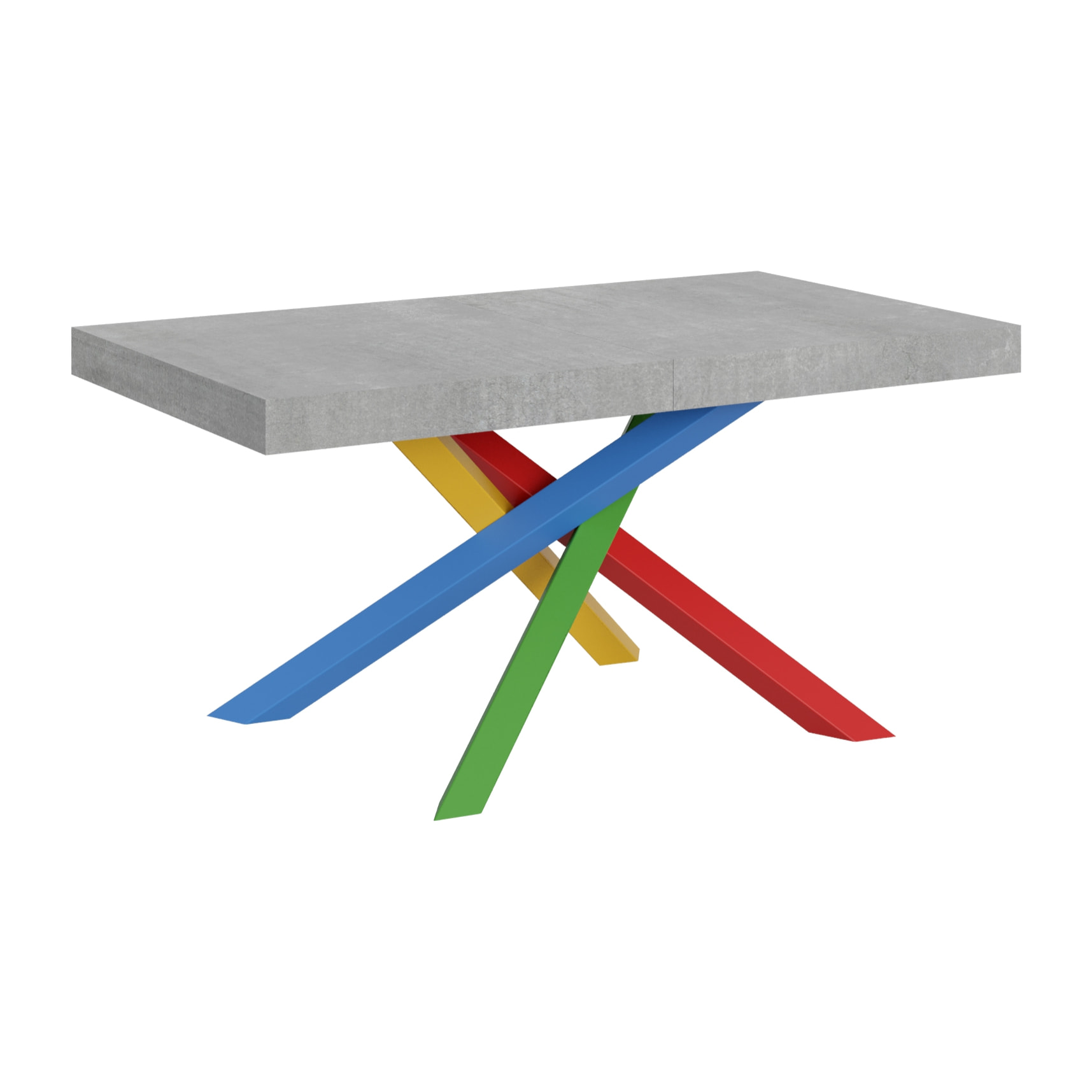 Table extensible 90x160/420 cm Volantis Gris Béton cadre 4/B