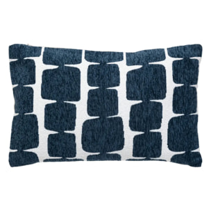 Housse de coussin Jeni chenille bleu égéen 50x30cm