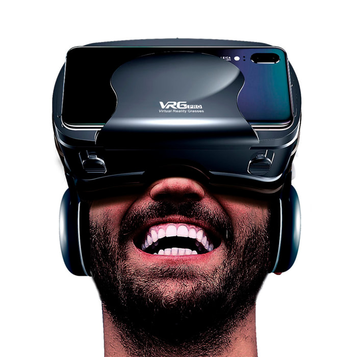 Gafas de realidad virtual PRO+ Blu-ray. Auriculares Hi-Fi incorporados, vista panorámica 360º. Compatibles con IOS y Android.