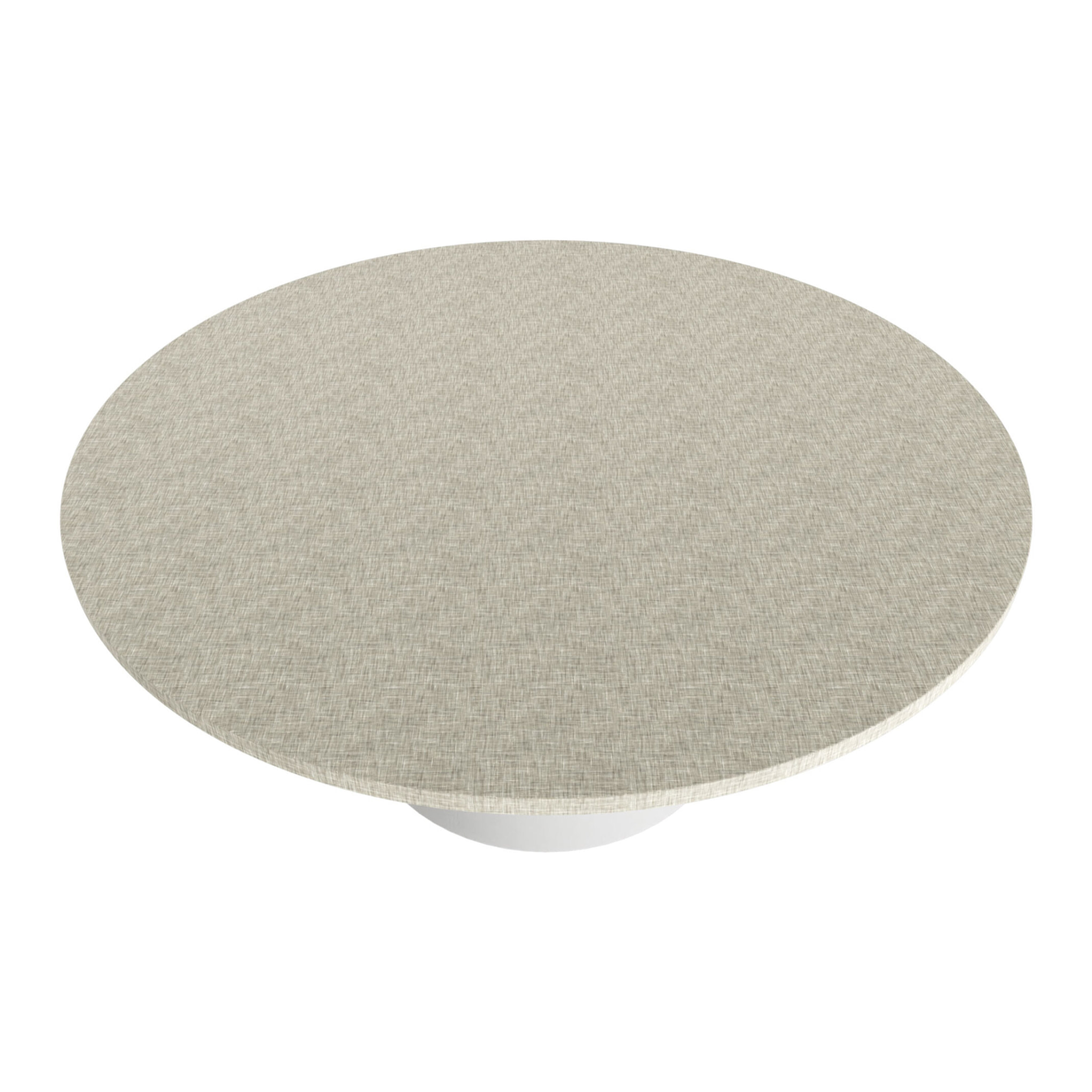 Artù White - Tavolo da pranzo rotondo ⌀ 120 cm in legno laminato con base a cono in metallo Grigio Testurizzato