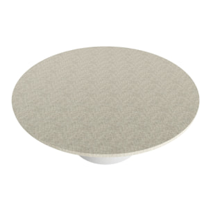 Artù White - Tavolo da pranzo rotondo ⌀ 120 cm in legno laminato con base a cono in metallo Grigio Testurizzato