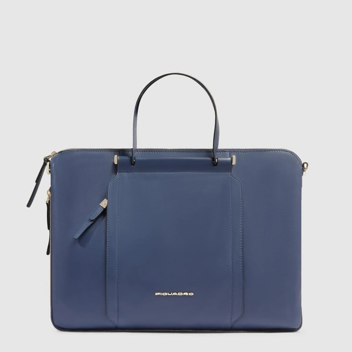 Piquadro Borsa da lavoro porta pc e porta iPad® con protezioni antiurto e anti RFID, espandibile