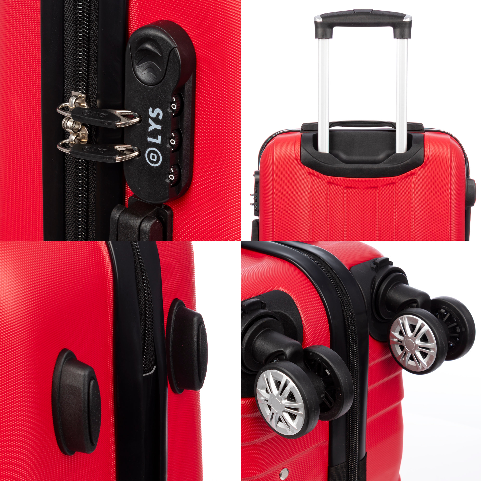 Valigia da cabina Trolley in materiale leggero ABS ad alta resistenza. Serratura numerica, 4 ruote doppie rimovibili e girevoli a 360°. 57x38x20 cm.